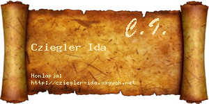 Cziegler Ida névjegykártya